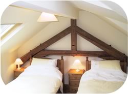 A view of the twin bedded room